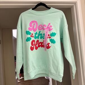 mint green holiday sweater